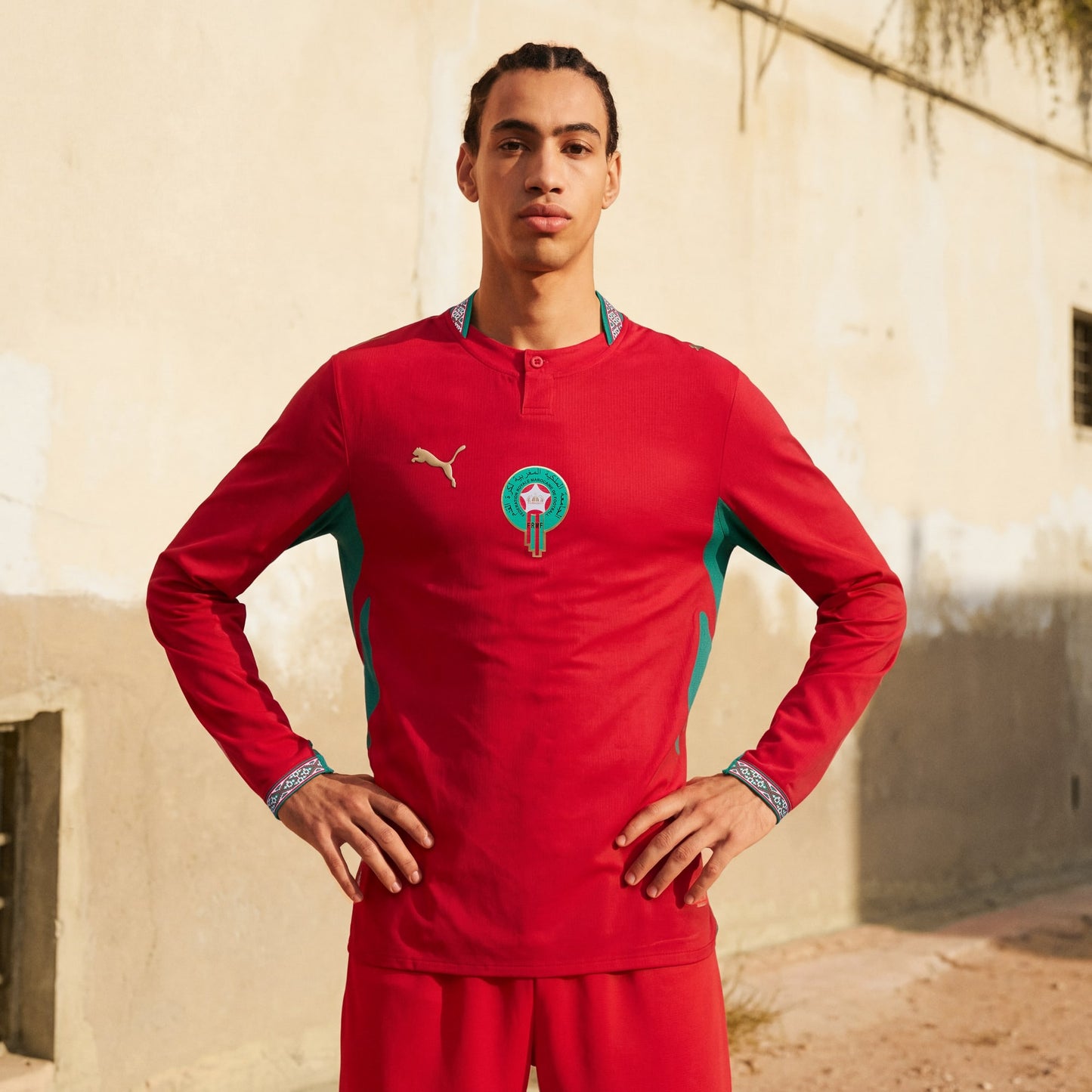 قميص المنتخب المغربي الأساسي بأكمام طويلة 2026 - نسخة أصلية