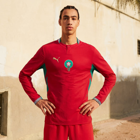 قميص المنتخب المغربي الأساسي بأكمام طويلة 2026 - نسخة أصلية